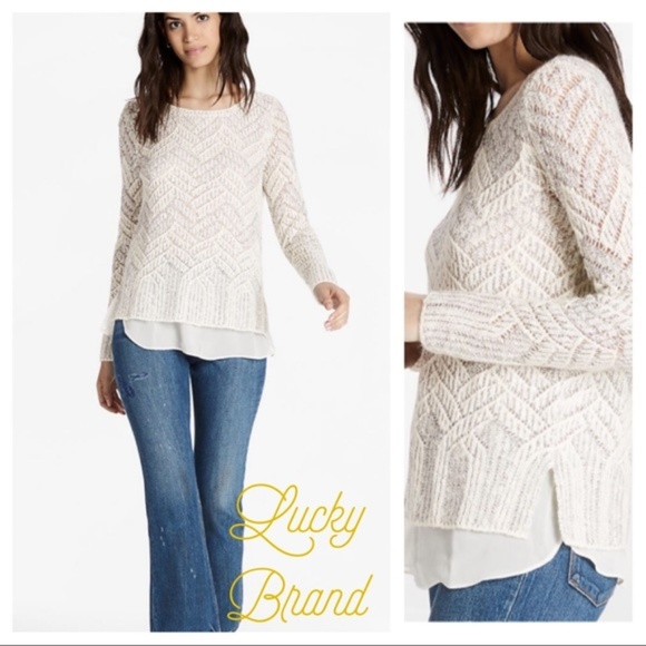 lucky brand crochet sweater